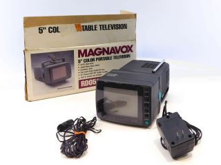 Magnavox AC/DC 5 Inch Color TV / Monitor Retro Gaming w/ AC Cord,  Box 2