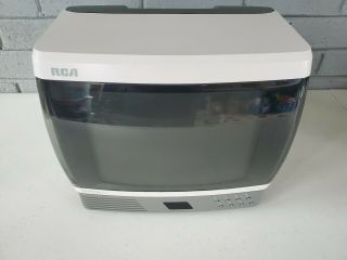 1993 Rca E09303kw Colortrak Plus Spacesaver 9 " Retro Gaming Crt Tv / Fm Radio