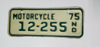 1975 North Dakota Motorcycle License Plate N12 - 225