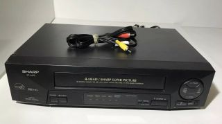 Sharp Vc A410u Vhs Player Vcr 4 Head Video Cassette Recorder /w Cables -