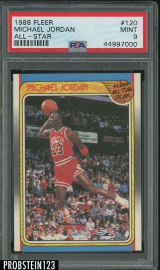 1988 Fleer Basketball 120 Michael Jordan Bulls Hof All - Star Psa 9