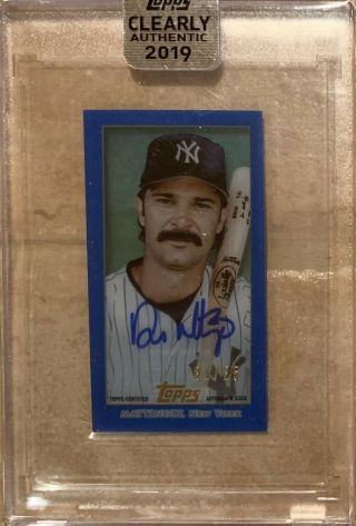 2019 Topps Clearly Authentic Don Mattingly T206 Blue 21/25 Auto Autograph Yanks
