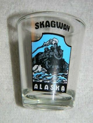 Skagway Alaska - Shot Glass - Souvenir - Train On Design -