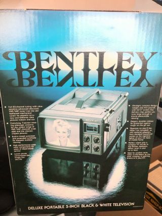 Vintage Bentley 5 Inch Black And White Portable Television