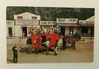 Vintage Wild West City Netcong Nj Postcard Stagecoach Hold Up