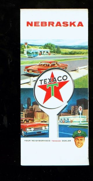 1960 Texaco Nebraska Foldout Travel Map