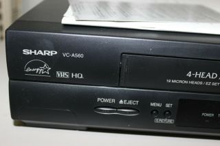 Sharp VC - A560U 4 - Head VCR/VHS Player Recorder W/ Remote - Tested/Working 3