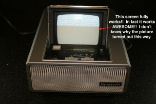 Vintage Panasonic Tr - 5050p Portable Pop Up B&w Television With Am/fm Radio