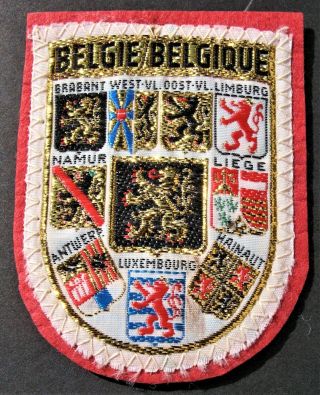 Vintage Travel Patch Belgium Belges Europe Belgie