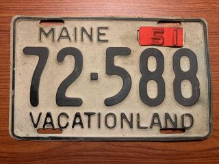 1950 1951 1952 1953 1954 1955 Maine License Plate