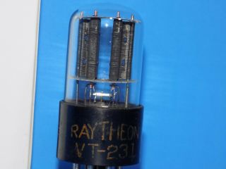 RAYTHEON MILSPEC TRUE VT - 231 BLACK PLATE TUBE 1943 6SN7GT DATED 1953 3