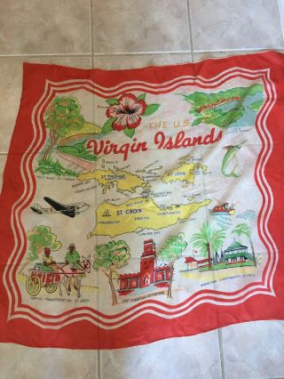 Vintage Silk Scarf Us Virgin Islands