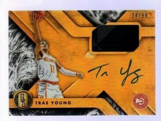 2018 - 19 Panini Chronicles.  Trae Young Gold Standard Auto Jersey 24/99