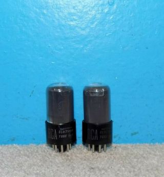 2 Rca 6sn7 /gt Tubes Gray Glass Mica Snubbers 1950 