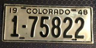 Colorado 1948 License Plate 1 - 75822