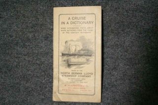 North German Lloyd Steamship Co.  Cruise Directory Early 1900s