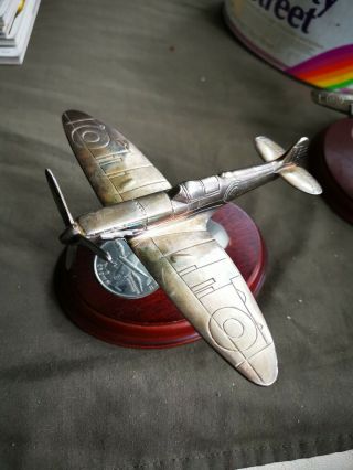 Silver Plated Spitfire Heroes Of The Sky Ltd Edition Model Aeroplane