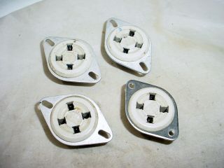 4 Amphenol 4 Pin Tube Sockets With Mounting Brackets Ceramic Steatite 2a3 5u4g
