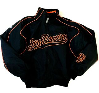 San Francisco Giants Baseball Jacket Authentic Majestic Sz M Fleece Lined