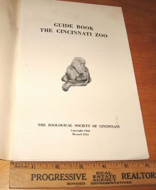 Vintage 1953 THE Cincinnati Zoo Guide Book 104 Pages 6 X 9 Inches 2