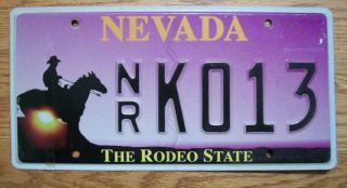 Single Nevada License Plate - Nrk013 - The Rodeo State