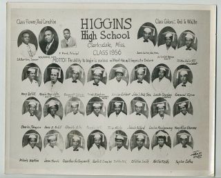 Vintage (8x10) Photograph Class 1956 Higgins High School Clarksdale Ms Wz9087
