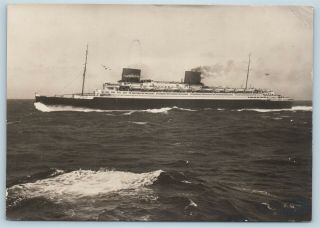 Postcard Norddeutscher Lloyd Bremen D Europa Steam Ship C1930s Rppc Photo V1