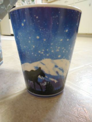 NIB Alaska Mug Coffee cup Tea Gift Colorful Moose Antlers Stars Space Winter 3