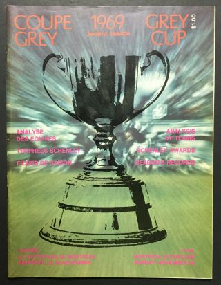 1969 Grey Cup Program Ottawa Rough Riders V Saskatchewan Roughriders @ Montreal
