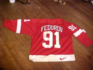Nike Sergei Fedorov Detroit Red Wings Nhl Player Jersey Large Hockey Canada Vgc