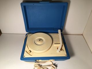 Vintage Blue Dejay Vinyl Portable Record Player