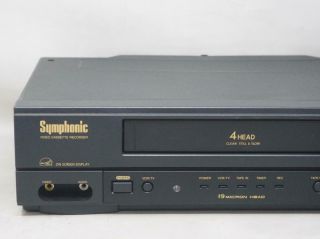 SYMPHONIC SL240C VCR VHS Player/Recorder No Remote Great 3