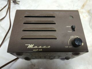 Masco St - 2 " Small Talk " Intercom System 117 Volt 30 Watt Tube Amp Pre Amplifier