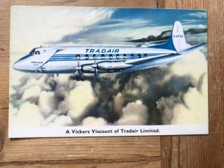 Tradair Vickers Viscount Company Postcard