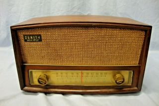 Vintage Zenith Mid Century Modern Am - Fm Wood Radio Model G - 730
