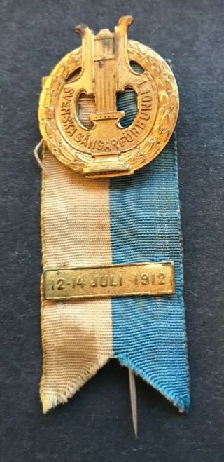 Swedish Choir Badge - Olympic Games 1912 In Stockholm