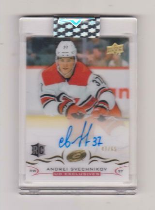 Andrei Svechnikov Rc Ud Upper Deck Clear Cut 2018 - 19 Auto Gold Exclusives /65