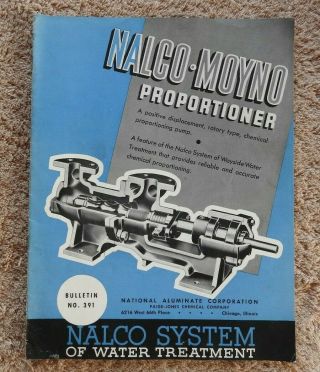 1940s " National Aluminate Corporation " Nalco Moyno Wastewater Pump Brochure
