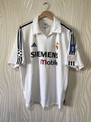 Real Madrid 2002 2003 Home Football Shirt Jersey Adidas Centenary