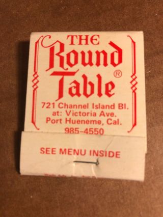 The Round Table Pizza Restaurant Collectible Matchbook,  Port Hueneme,  California