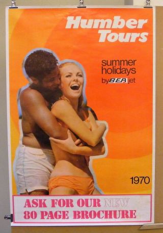 1970 Humber Tours By Bea Jet Airline Uk British Travel Poster Ba 29x19 "