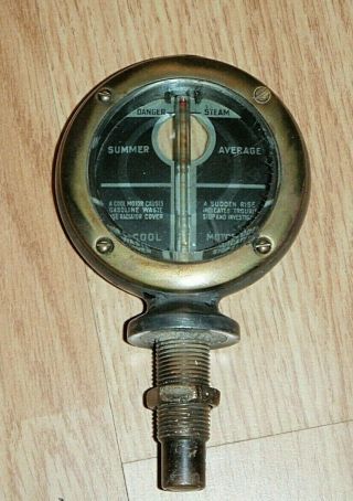 Vintage 1918 Boyce Moto Meter Universal Model Hood Temperature Gauge