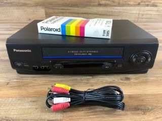 Panasonic Pv - V4521 Vhs Player Vcr 4 Head Omnivision Bundle Av Cable & Tape