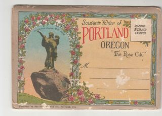 Portland Oregon The Rose City Souvenir Folder Vintage Postcard Picture Pack