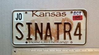 License Plate,  Kansas,  Home On The Range,  Bison,  Vanity: Sinatr4,  Frank Sinatra