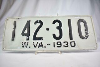 Vintage 1930 West Virginia License Plate