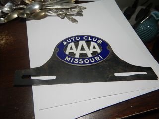 Old License Plate Topper Enameled Auto Club Aaa Missouri Old Estate