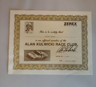 Alan Kulwicki 1989 Zerex Racing Media Fan Club Kit Signed Autograph Nascar