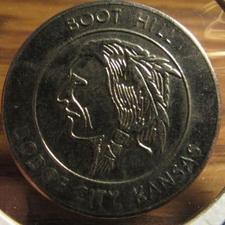 Vintage Boot Hill Dodge City,  Ks Good Luck Souvenir Token - Kansas
