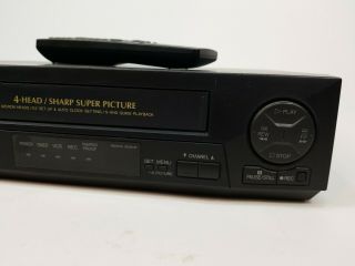 SHARP VC A410 VHS Player VCR 4 Head Video Cassette Recorder w/ Remote 3